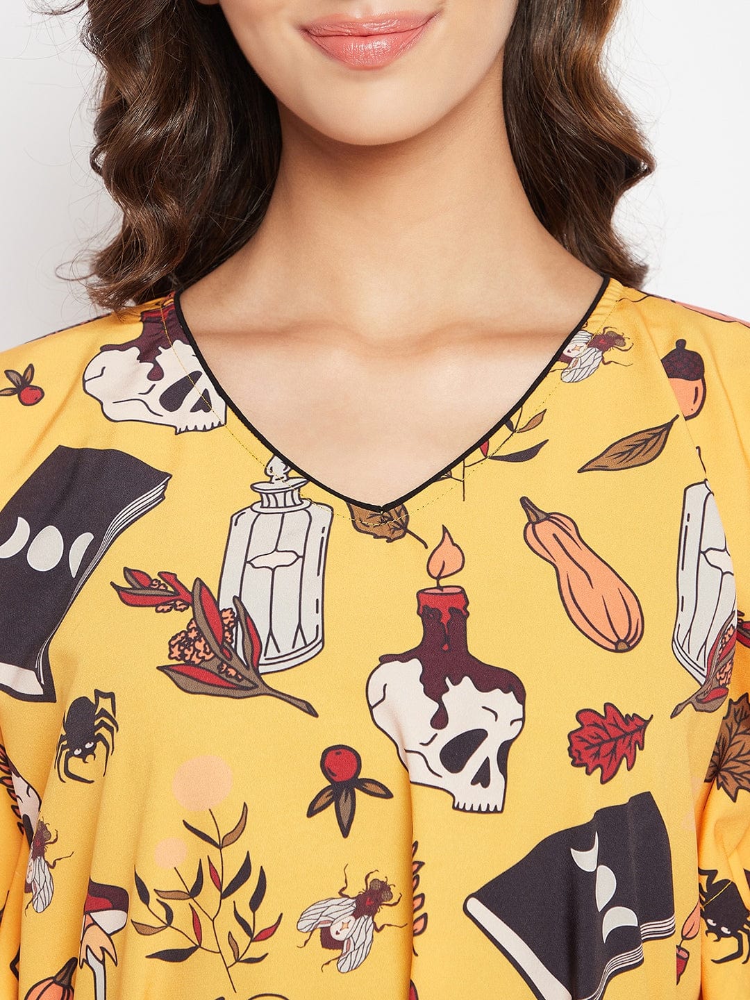 The Kaftan Company Kaftan Yellow Comfort Fit Halloween Kaftan Dress