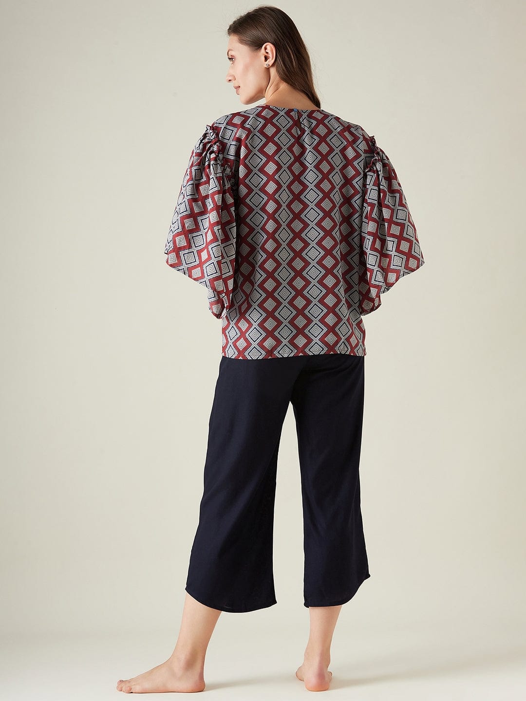 The Kaftan Company Lounge Set Diamond print lounge set