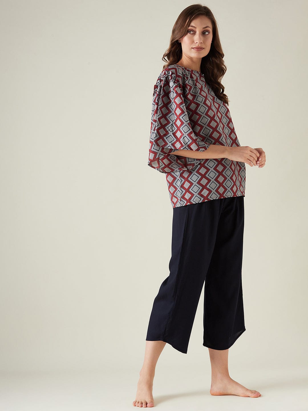 The Kaftan Company Lounge Set Diamond print lounge set