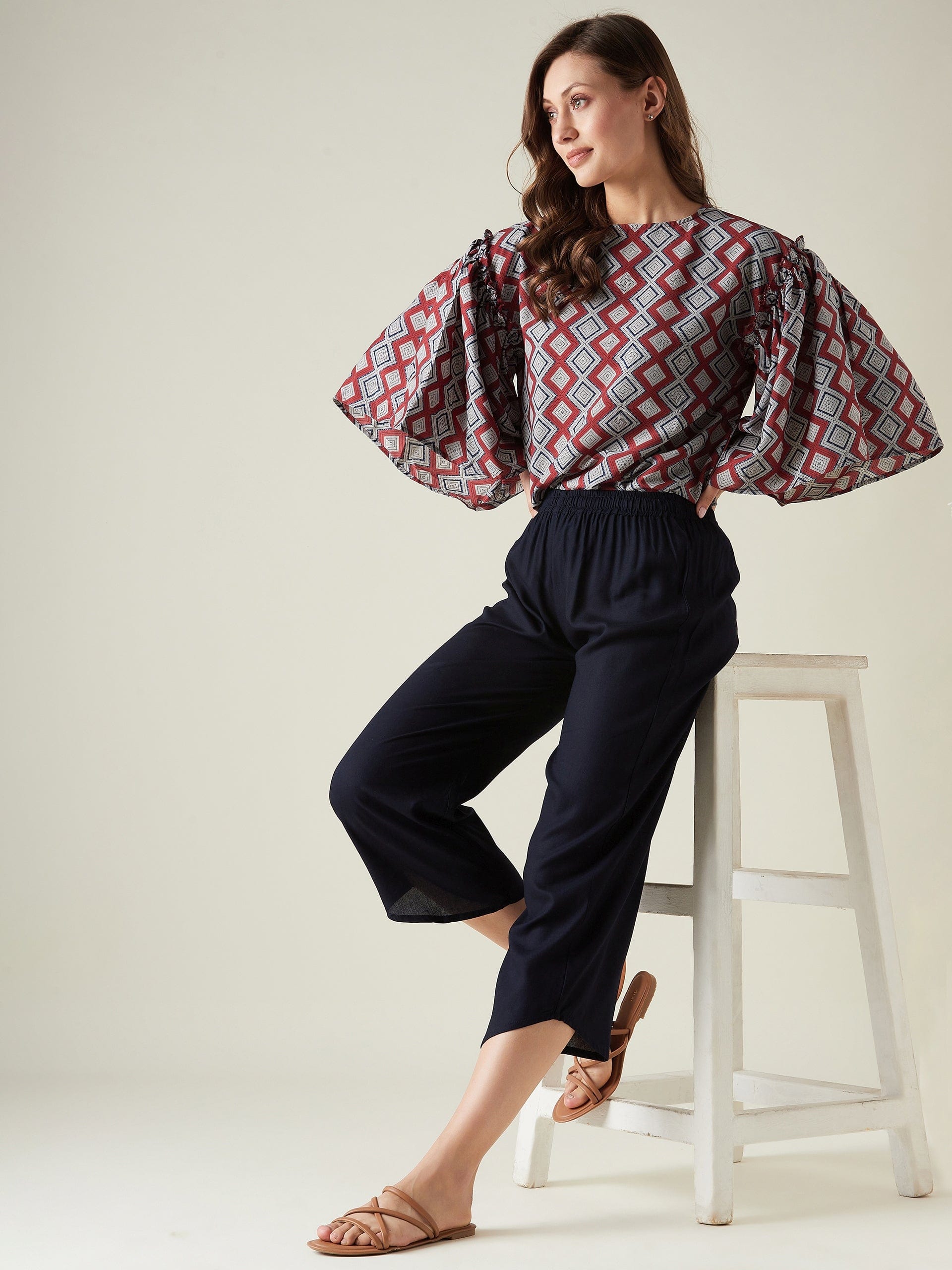 The Kaftan Company Lounge Set Diamond print lounge set