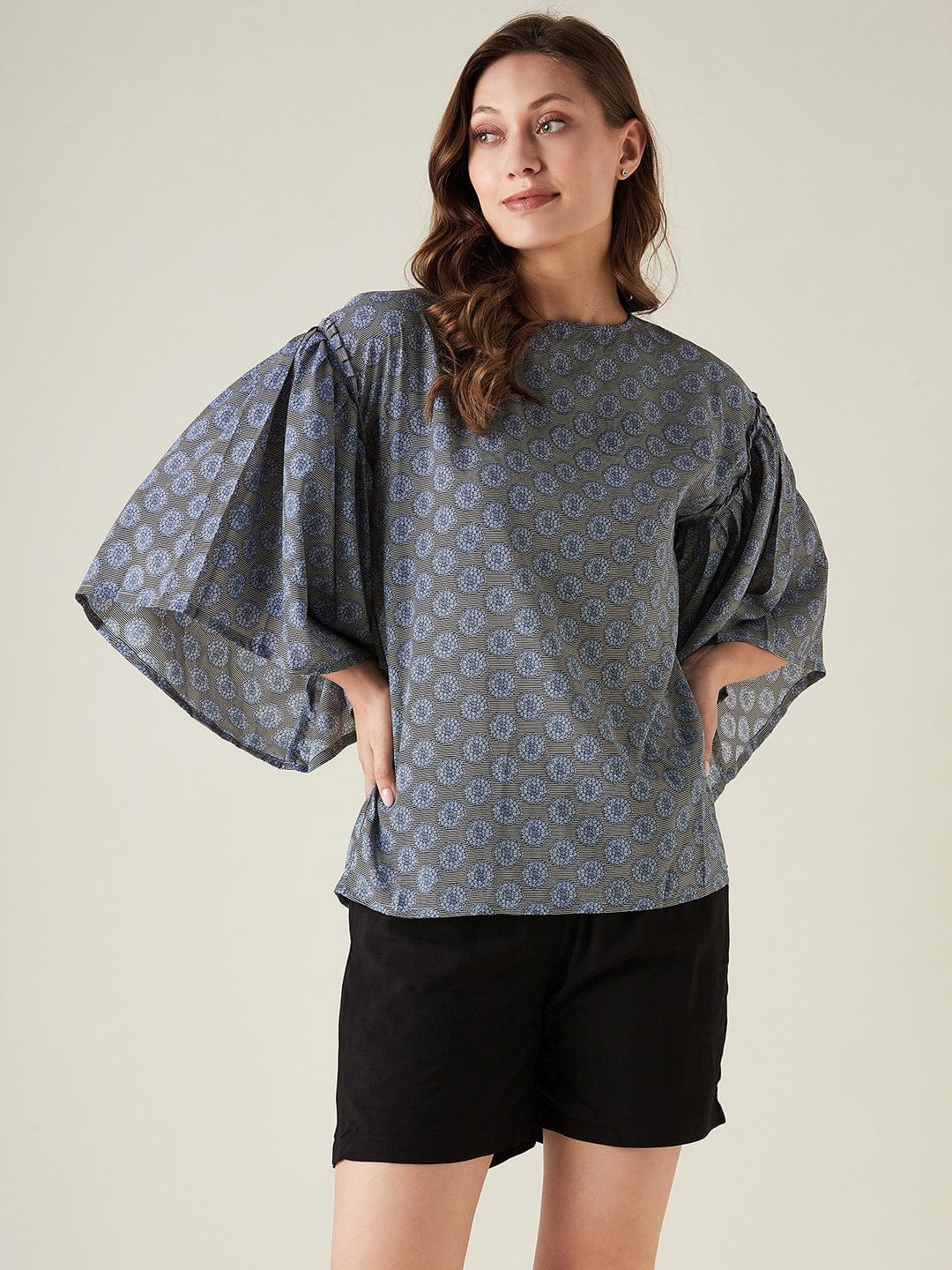 The Kaftan Company Lounge Set Floral frenzie top and shorts set