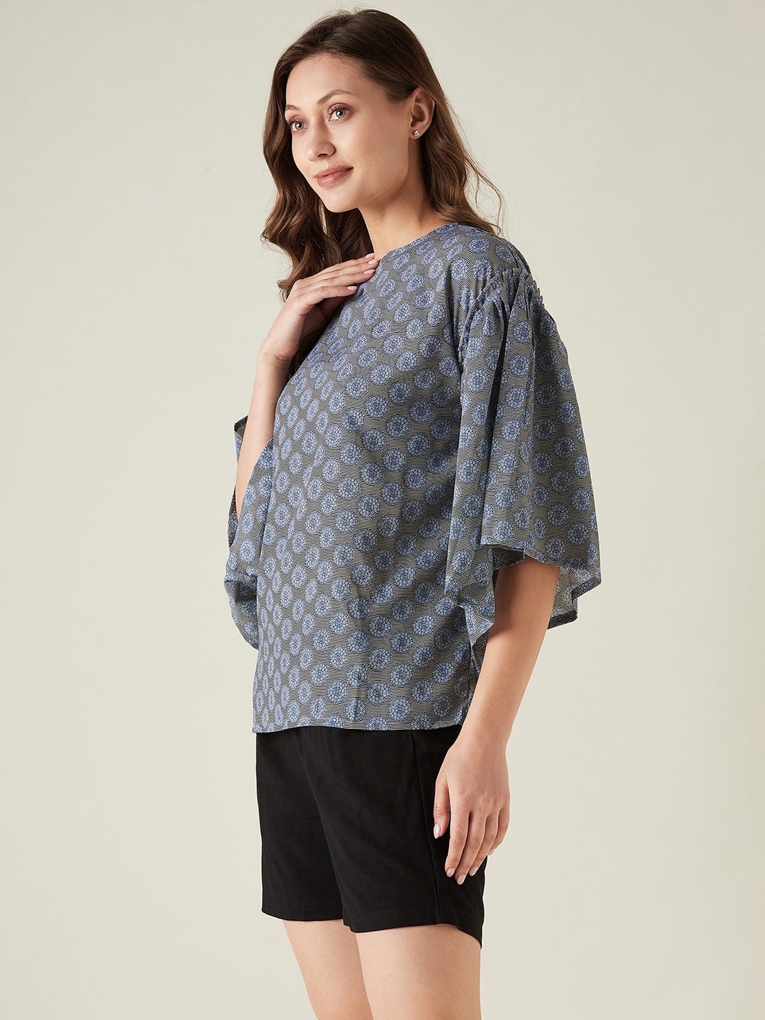 The Kaftan Company Lounge Set Floral frenzie top and shorts set