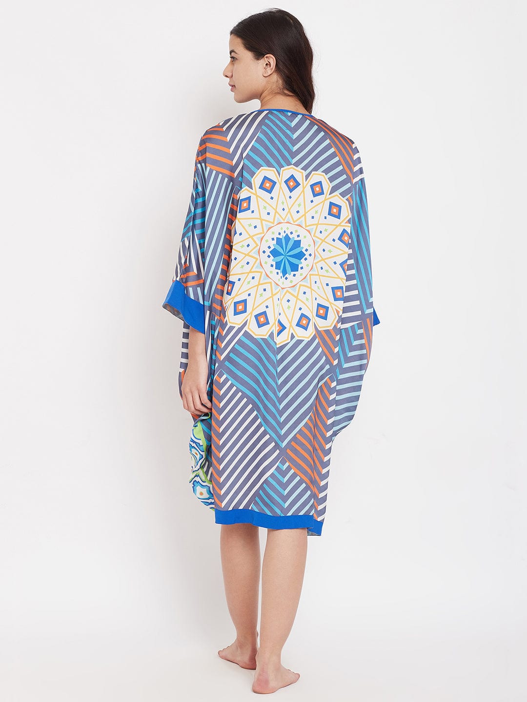 The Kaftan Company Loungewear Free size Striped Mandala Free Size Kaftan - (Clearance - Final Sale)