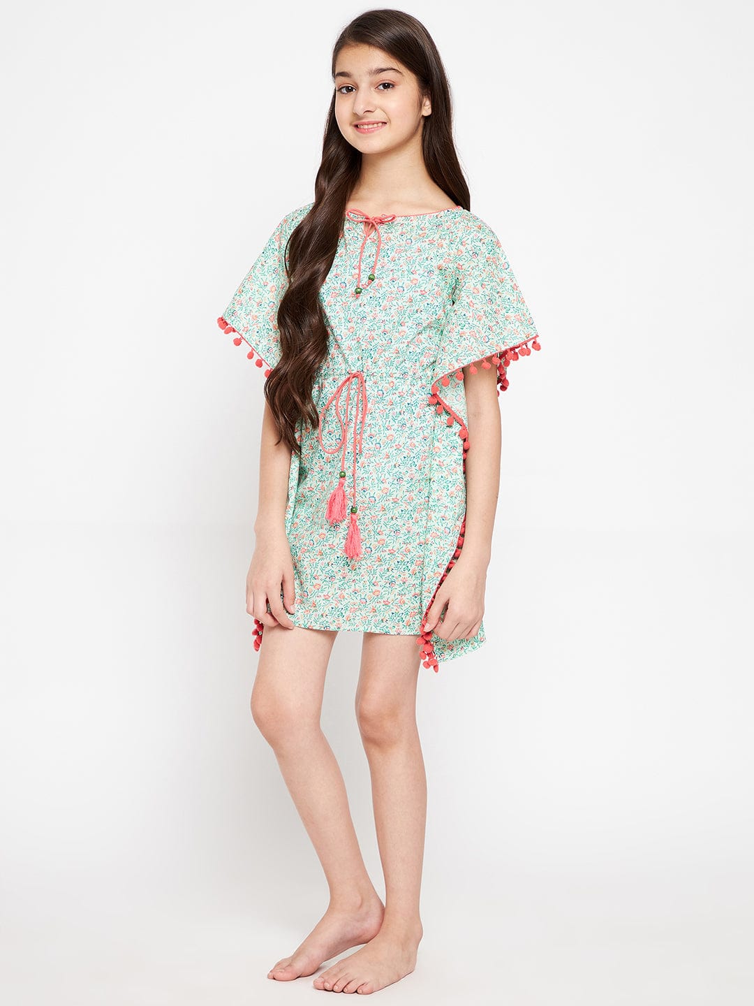 The Kaftan Company Nightdress Green Blossom Kaftan Nightdress
