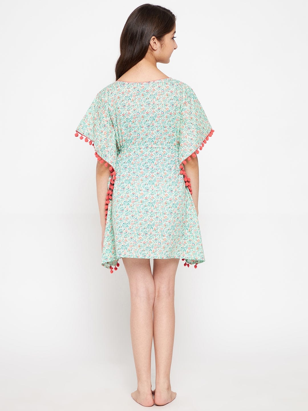 The Kaftan Company Nightdress Green Blossom Kaftan Nightdress