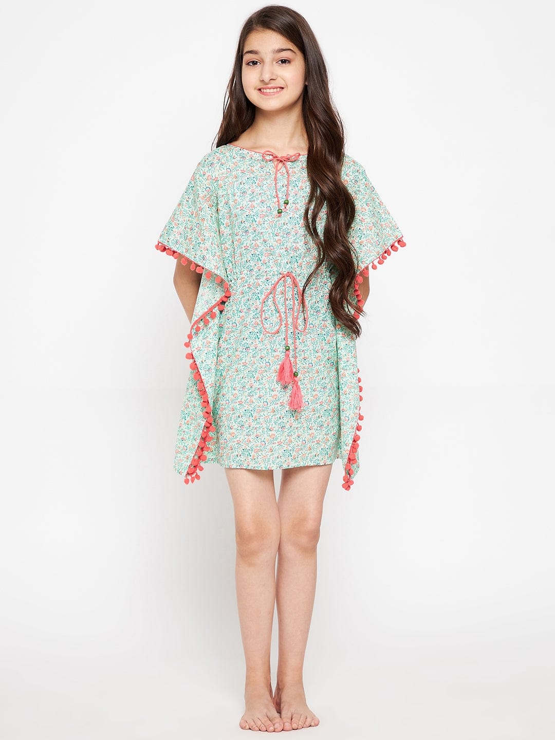 The Kaftan Company Nightdress Green Blossom Kaftan Nightdress