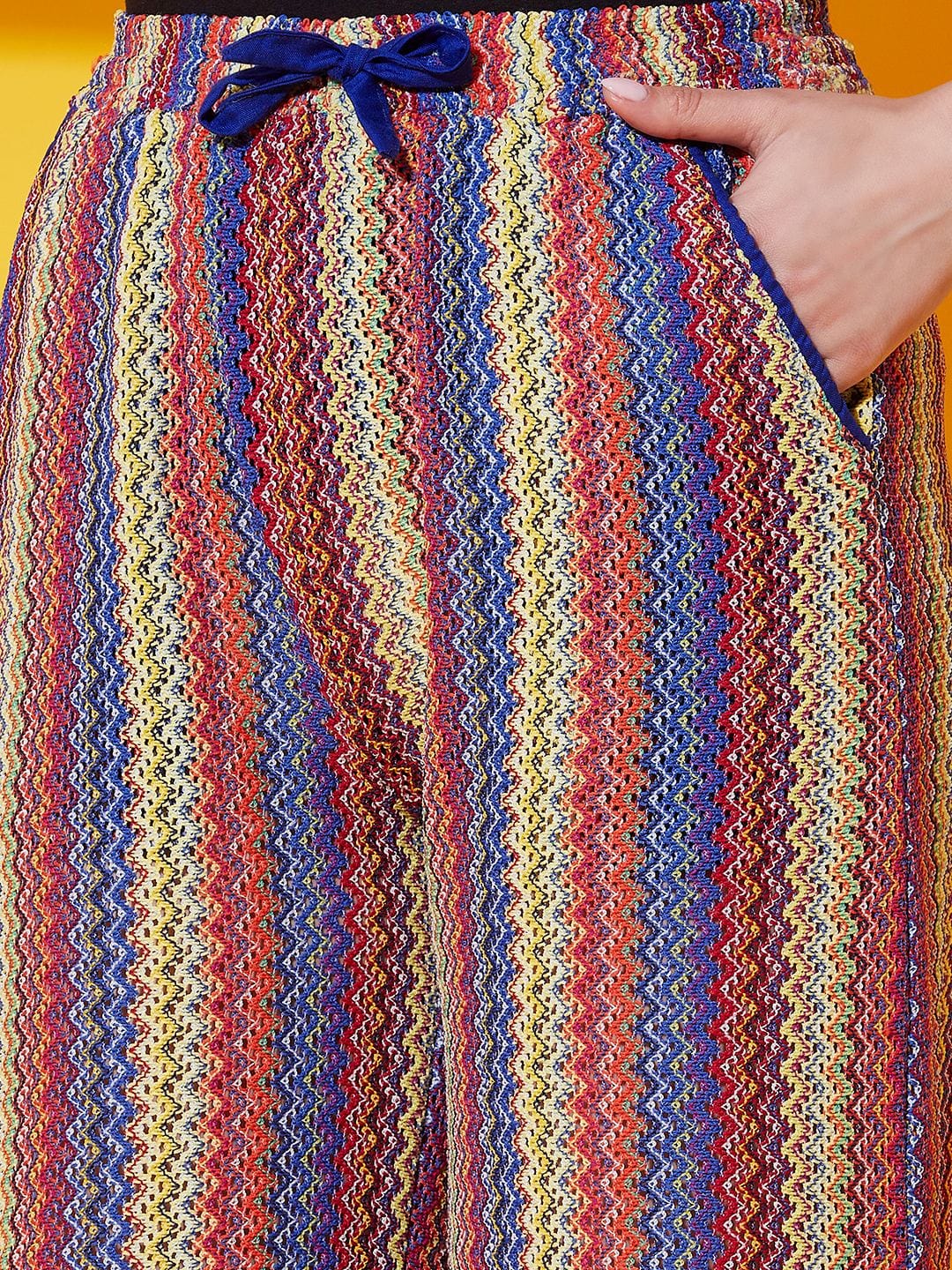 The Kaftan Company Pants Multi Color Knitted Lounge Pants (Final Sale)