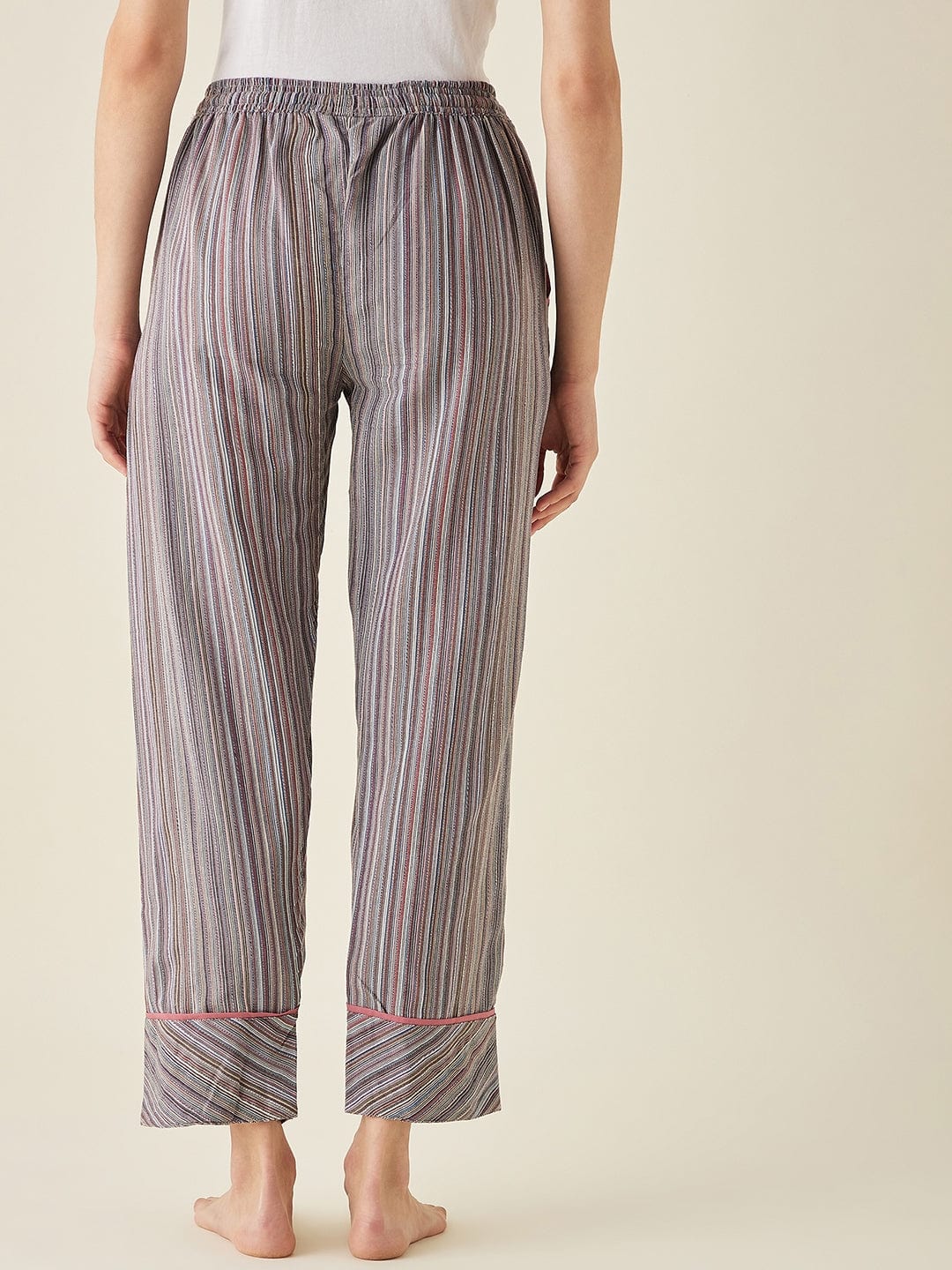 The Kaftan Company Pants Multi Pinstripe Cotton Pyjama