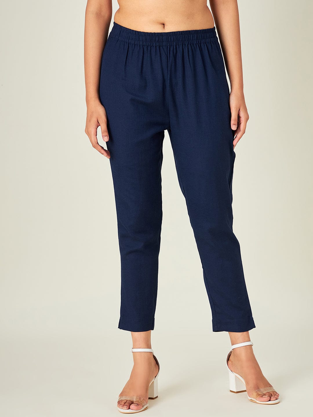 The Kaftan Company Pants Navy Blue Tapered Pants