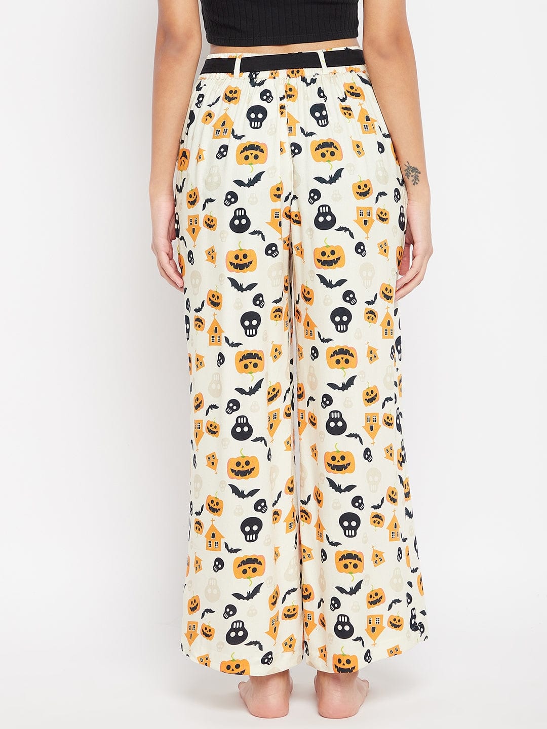The Kaftan Company Pants Off-White Halloween Printed Lounge Pants