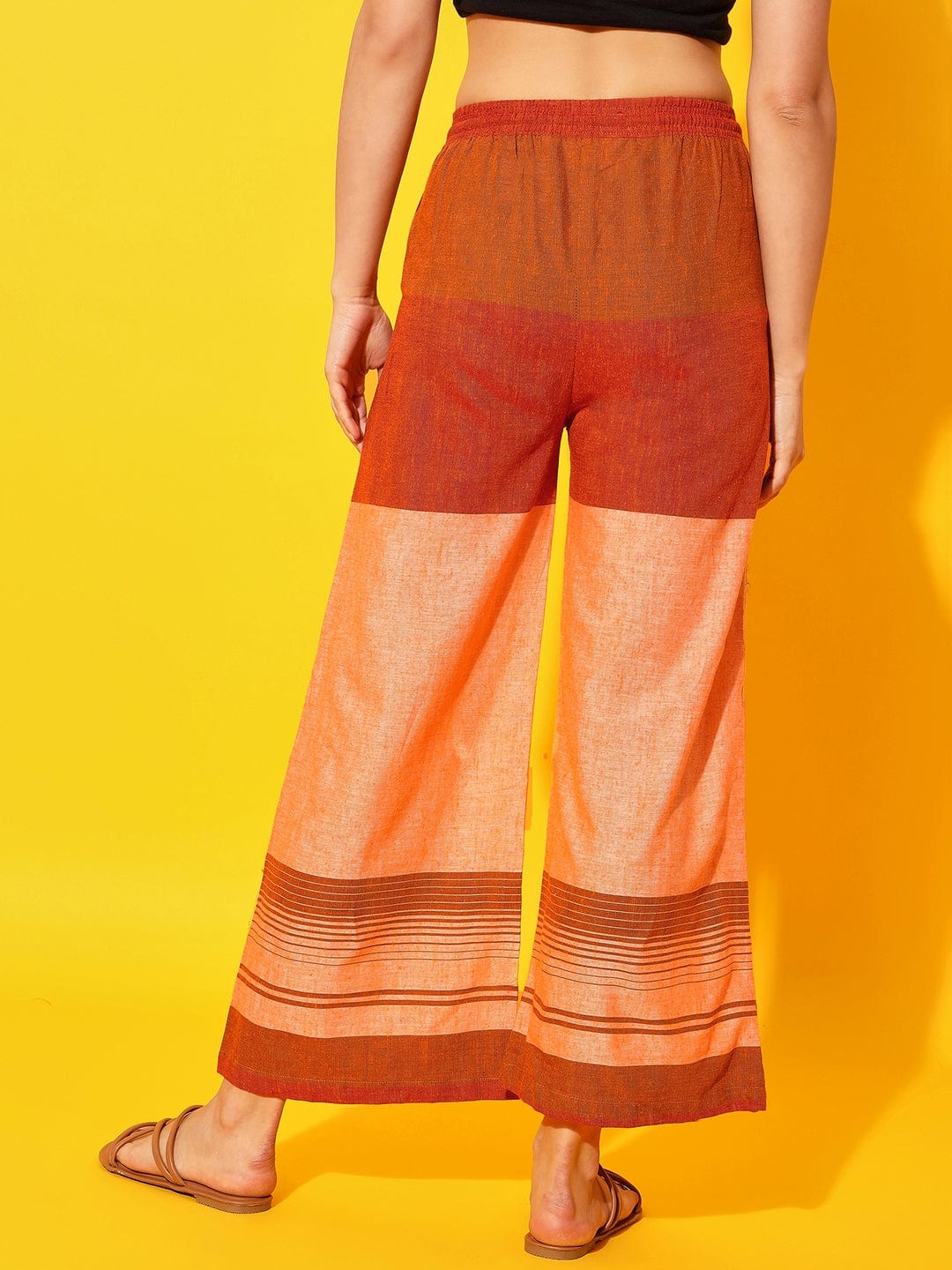 The Kaftan Company Pants Orange Ikat Cotton Lounge Pants