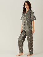 The Kaftan Company Pyjama Set Hearts Up Satin Pyjama Loungewear