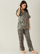 The Kaftan Company Pyjama Set Hearts Up Satin Pyjama Loungewear