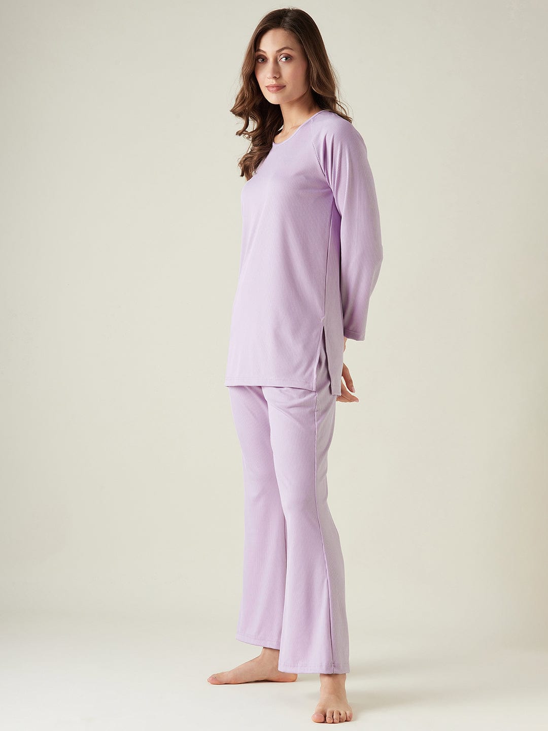 The Kaftan Company Pyjama Set Lilac lounge set with raglan sleeve (Final Sale)