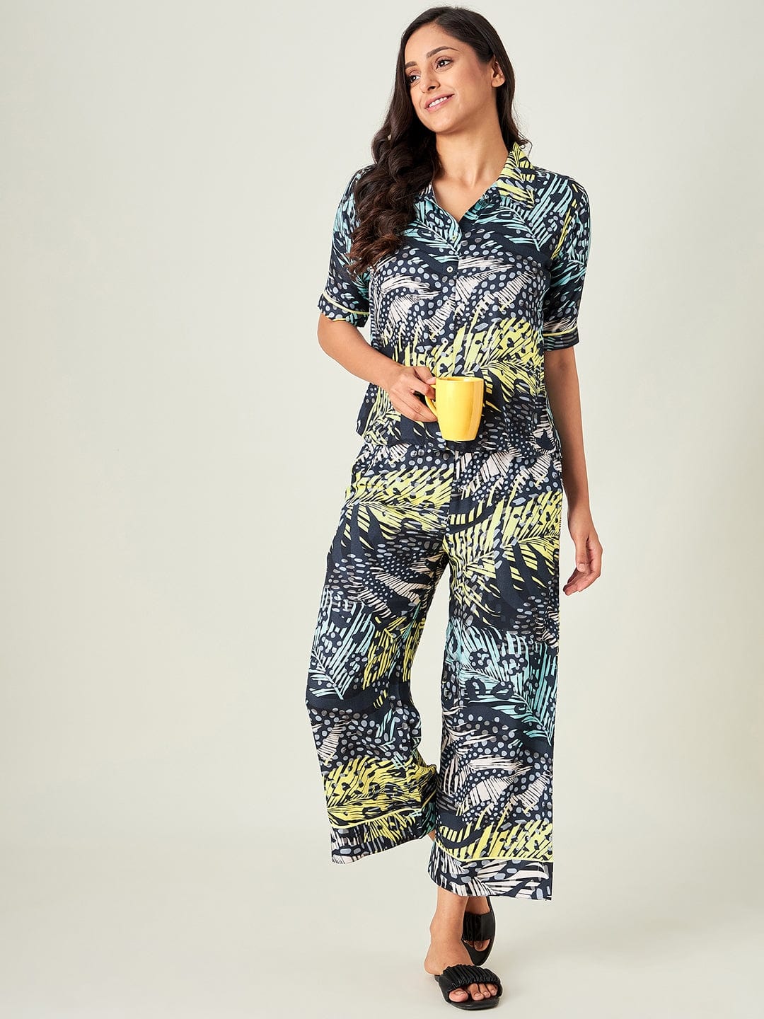 The Kaftan Company Pyjama Set Lush Tropica Animal Print Loungeset