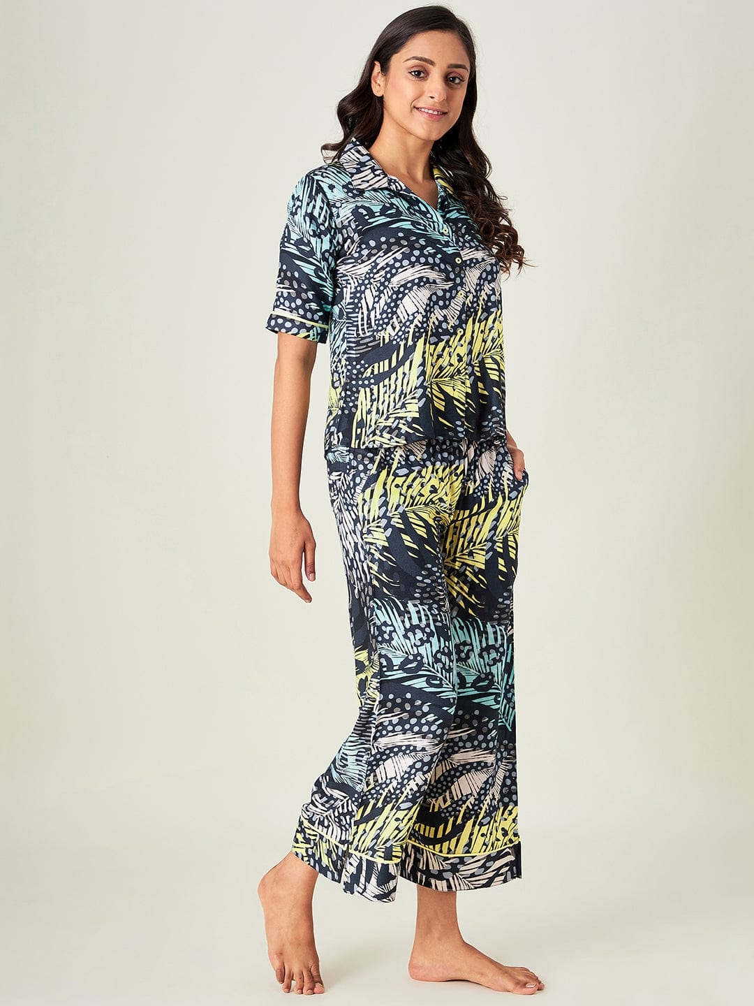 The Kaftan Company Pyjama Set Lush Tropica Animal Print Loungeset