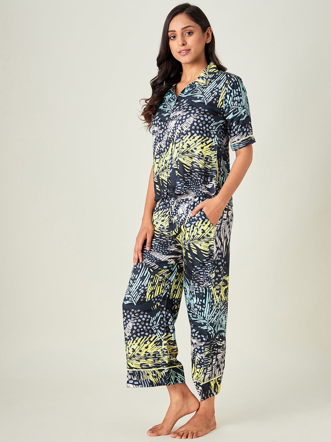 The Kaftan Company Pyjama Set Lush Tropica Animal Print Loungeset