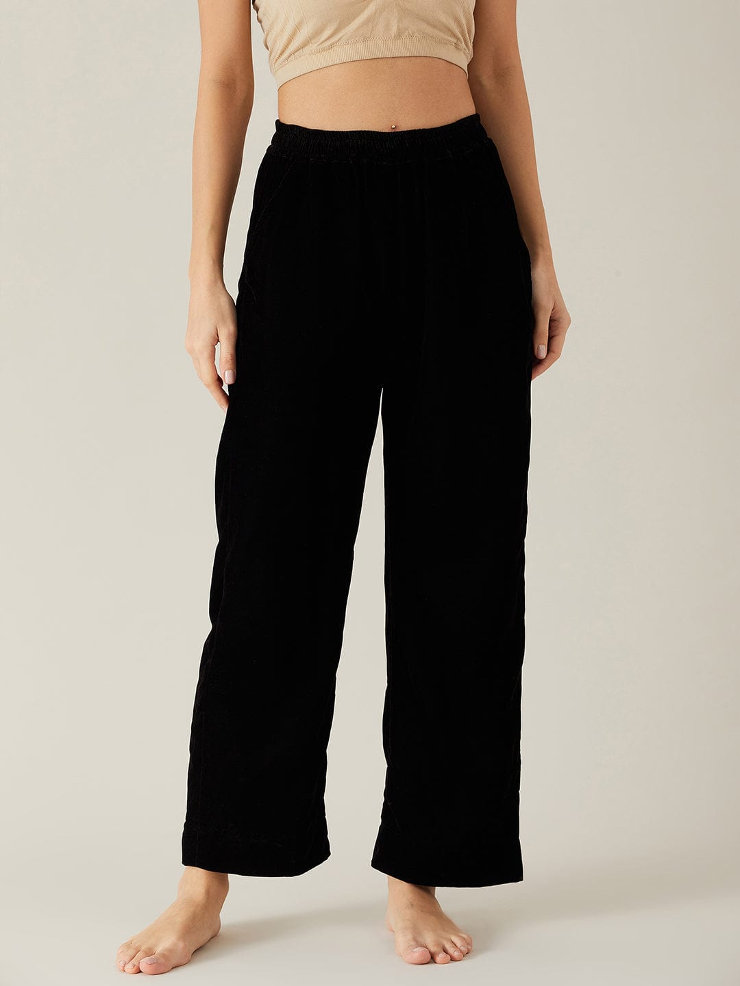 The Kaftan Company Pyjama Set Pink and Black Baroque Motifs Velvet Pyjama Set (Final Sale)