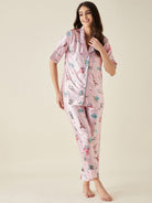The Kaftan Company Pyjama Set Pink Parachute Satin Pyjama Set