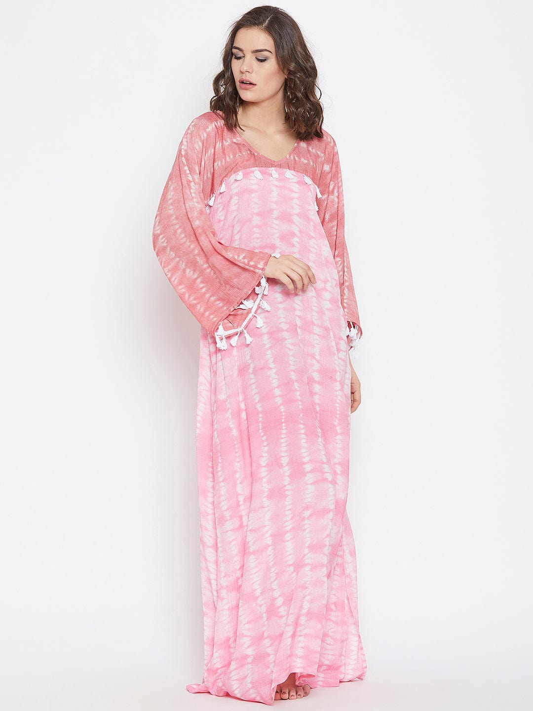 The Kaftan Company Resortwear Pink Sand Tie-Dye Maxi Cover-Up - (Clearance - Final Sale)