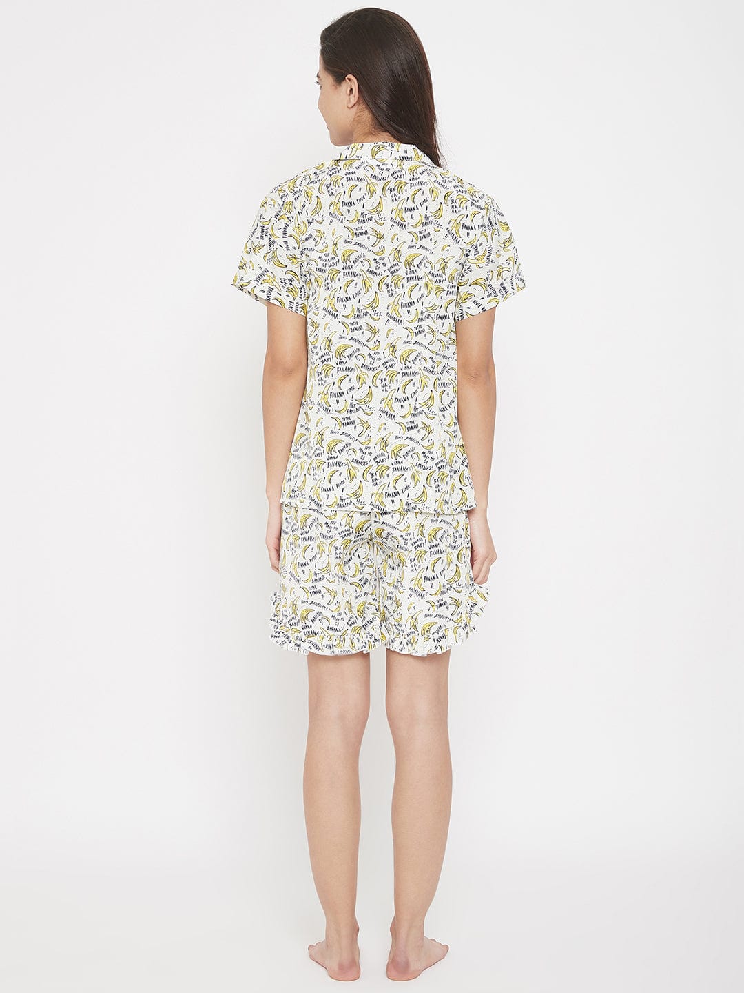 The Kaftan Company Shorts Set Funky Banana Printed Shorts Lounge Set - (Clearance - Final Sale)