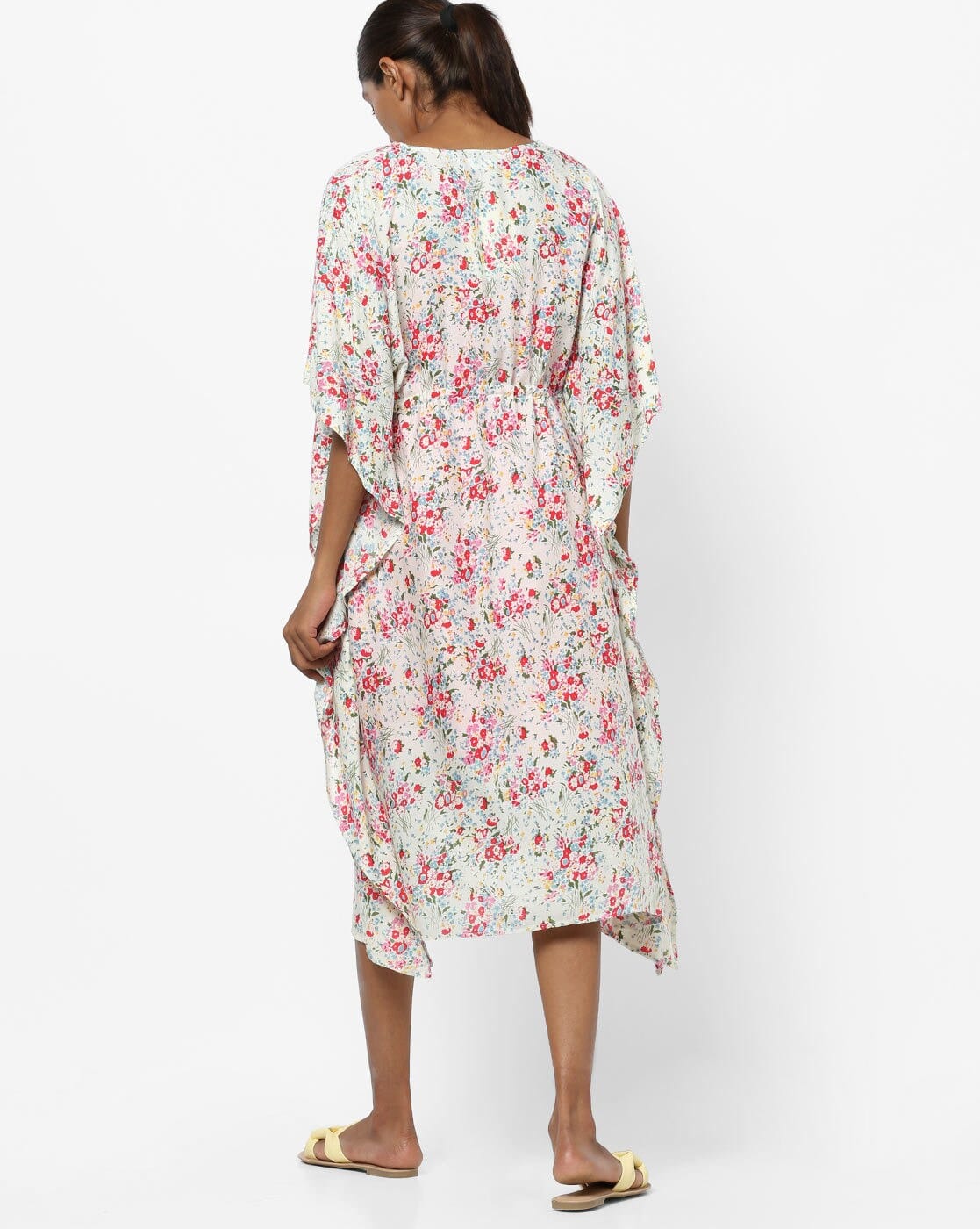 The Kaftan Company Sleep Gowns White Floral Print Gown Set