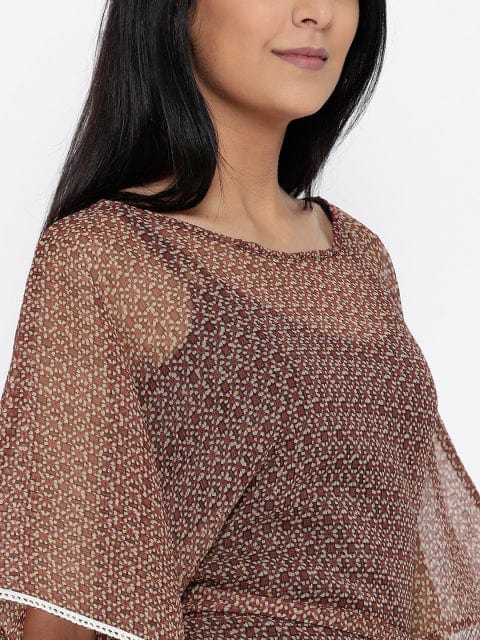 The Kaftan Company Tops Ditsy Dots Butterfly Sleeve Top - (Clearance - Final Sale)