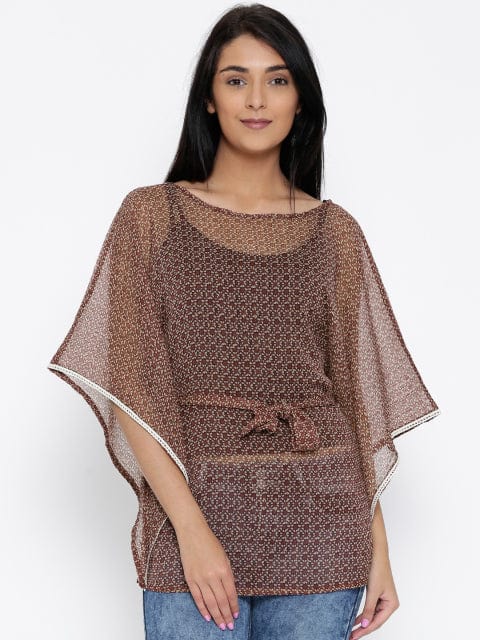 The Kaftan Company Tops Ditsy Dots Butterfly Sleeve Top - (Clearance - Final Sale)