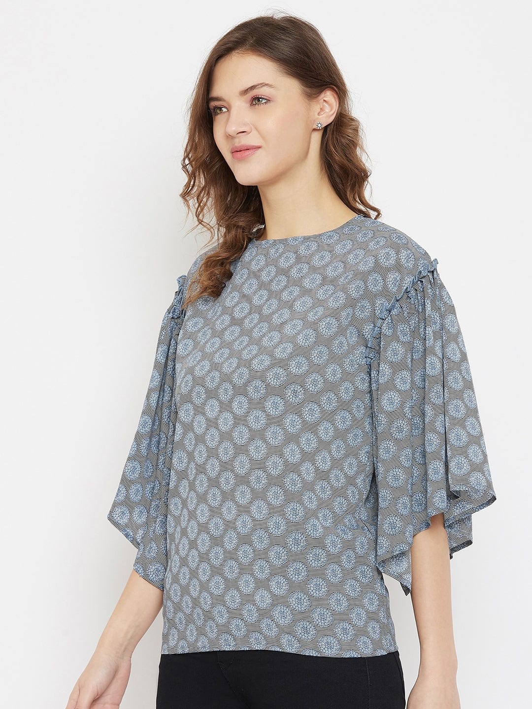 The Kaftan Company Tops Flower Power Crepe Workwear Top