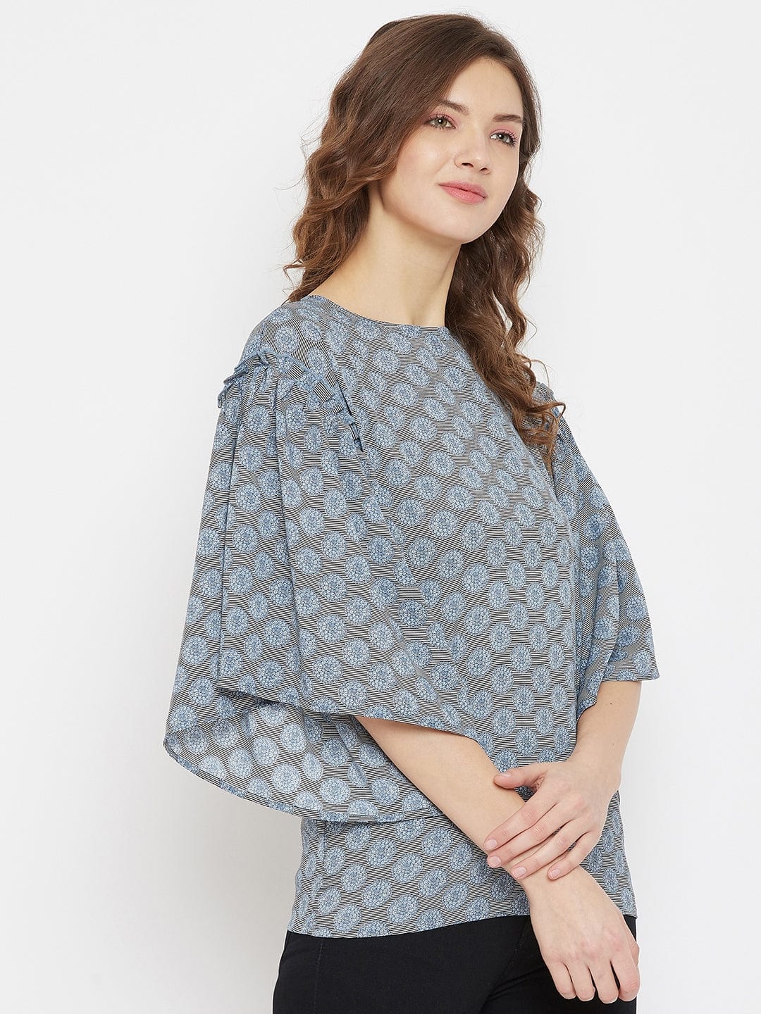 The Kaftan Company Tops Flower Power Crepe Workwear Top
