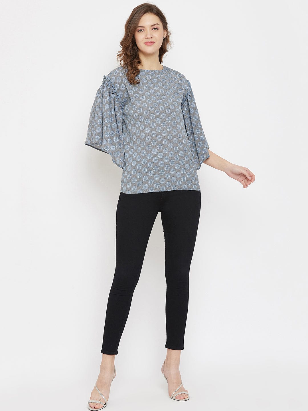 The Kaftan Company Tops Flower Power Crepe Workwear Top