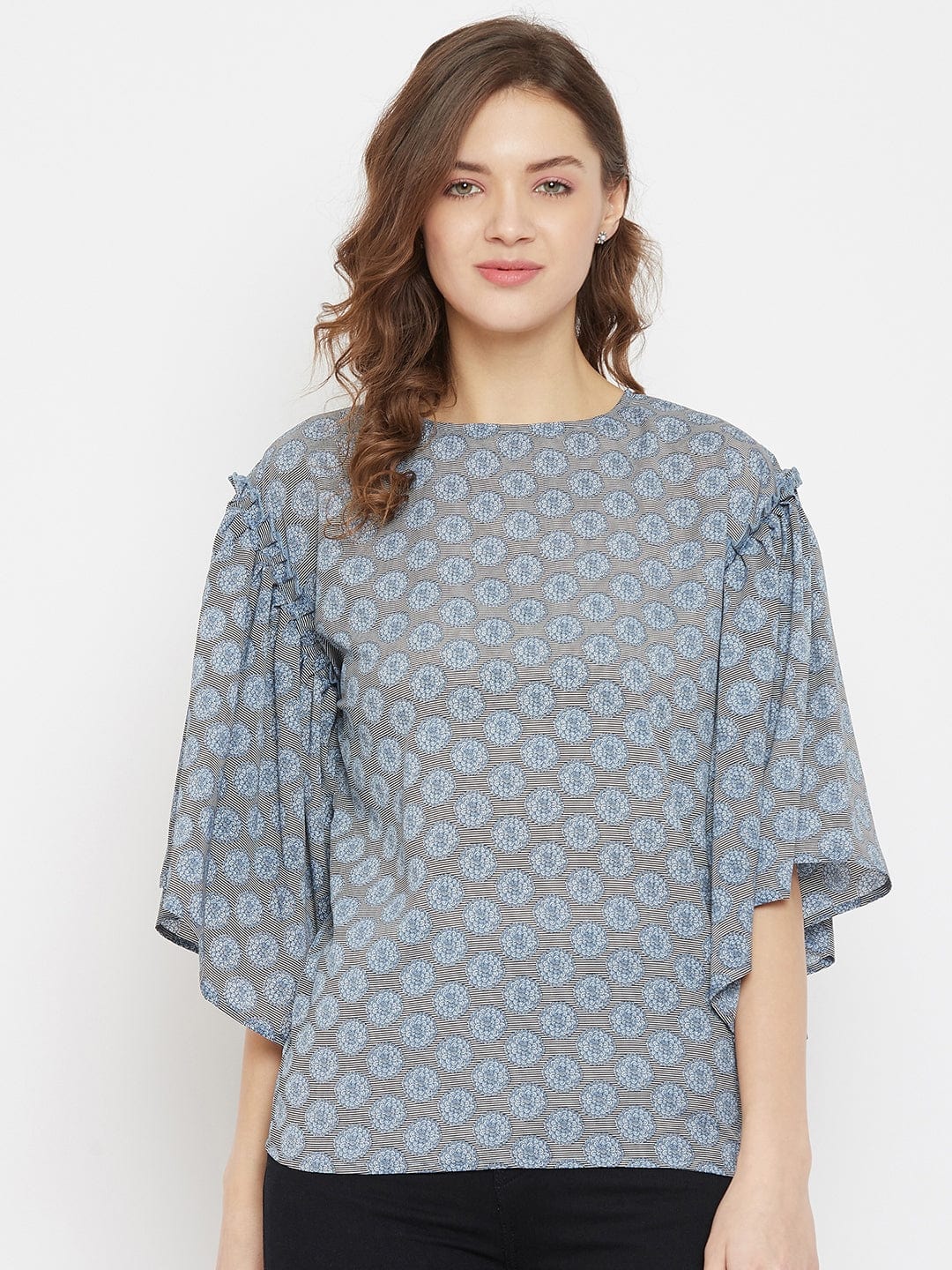 The Kaftan Company Tops Flower Power Crepe Workwear Top