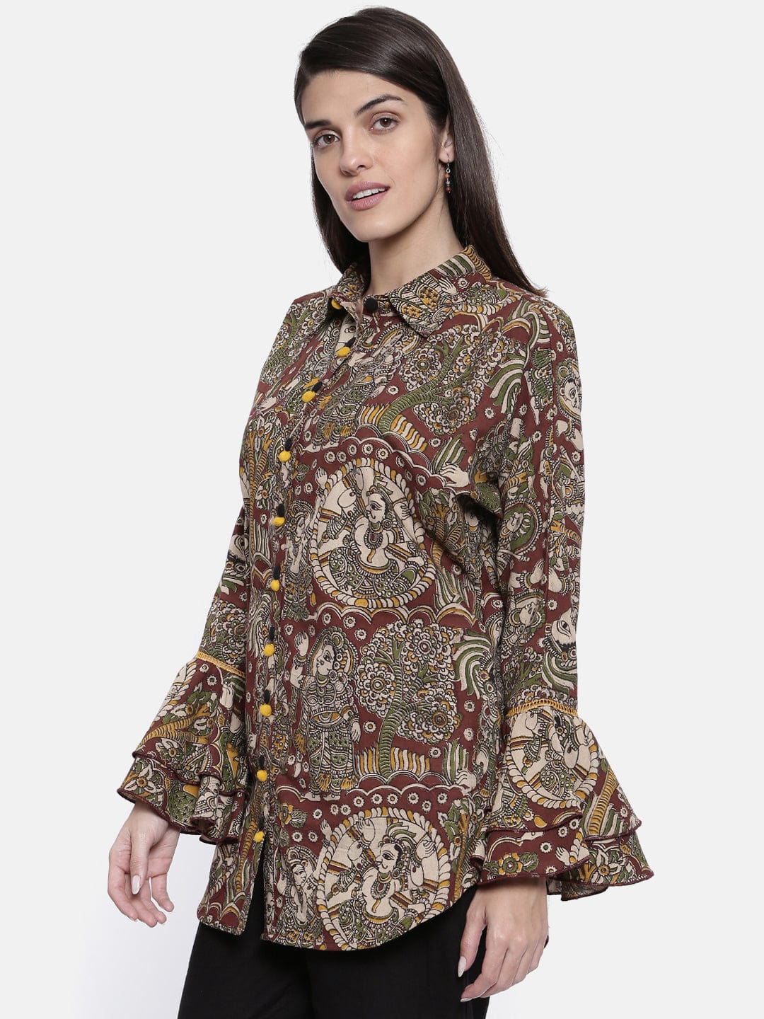 The Kaftan Company Tops Inked Murals Kalamkari Top - (Clearance - Final Sale)