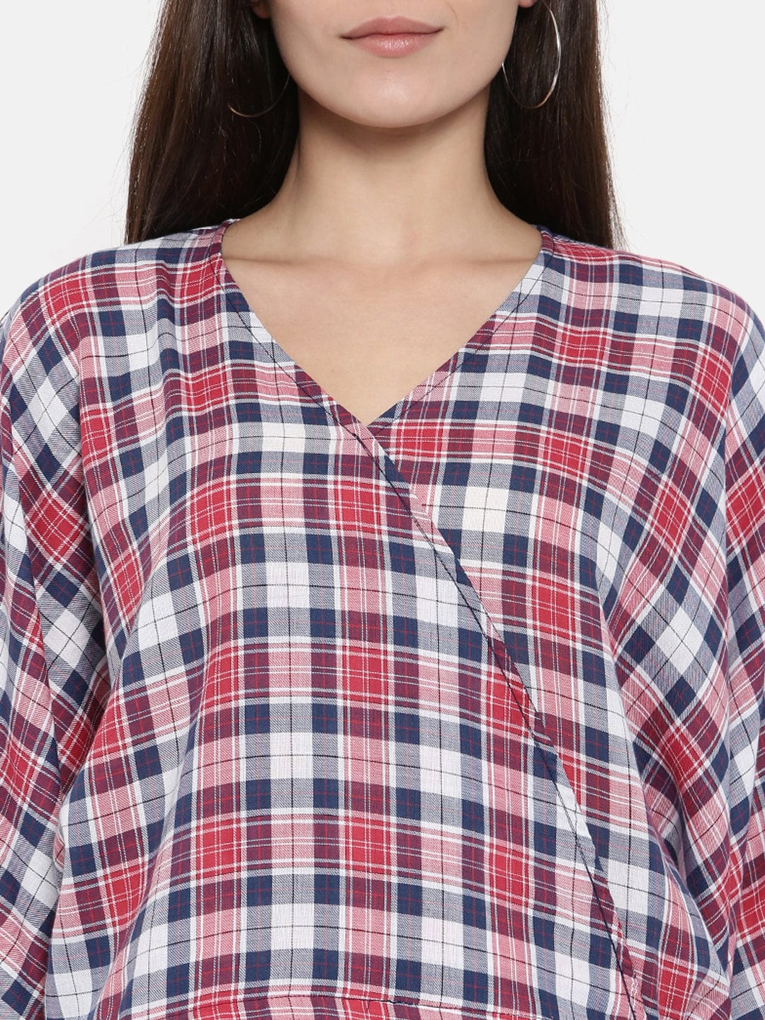 The Kaftan Company Tops Muted MacDonald Tartan Crop Top - (Clearance - Final Sale)
