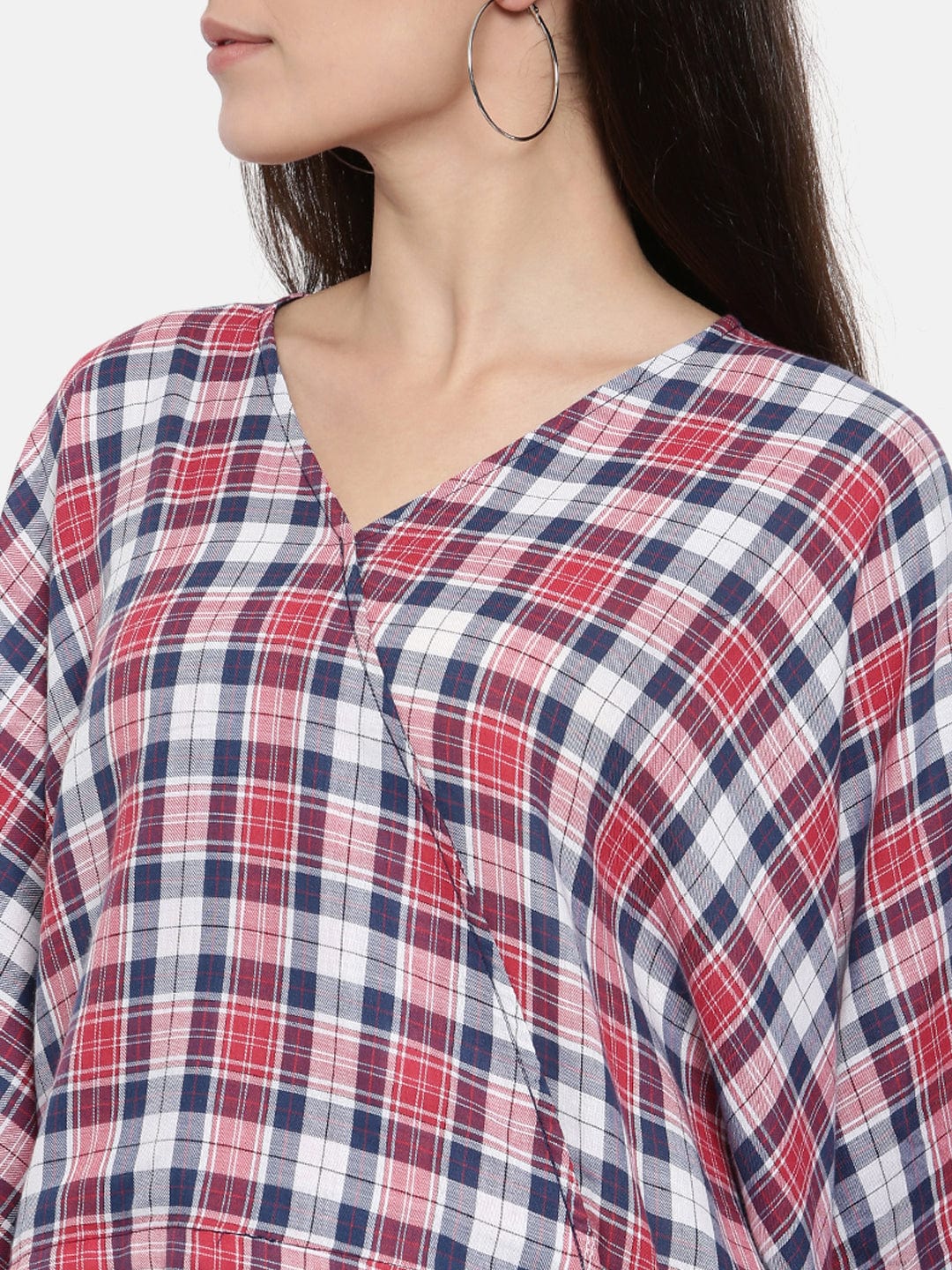 The Kaftan Company Tops Muted MacDonald Tartan Crop Top - (Clearance - Final Sale)
