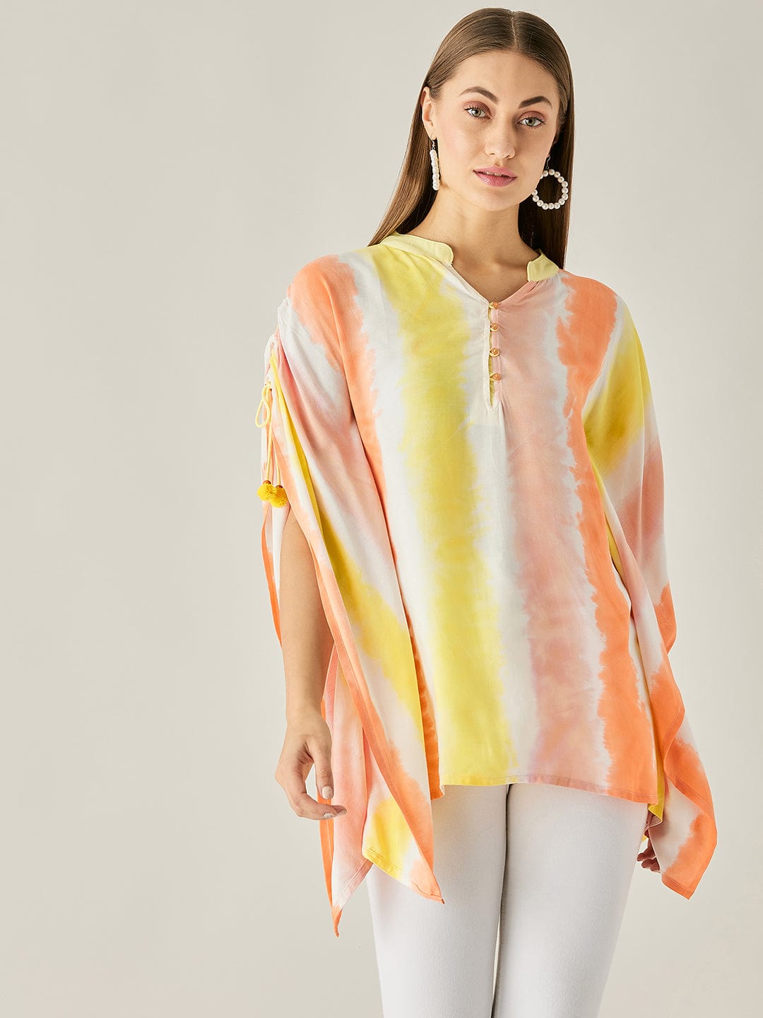 The Kaftan Company Tops Pastel Colorbar Tie Dye Kaftan Top
