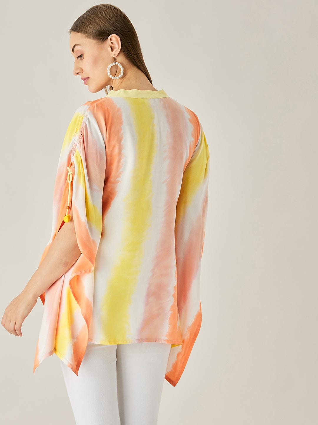The Kaftan Company Tops Pastel Colorbar Tie Dye Kaftan Top