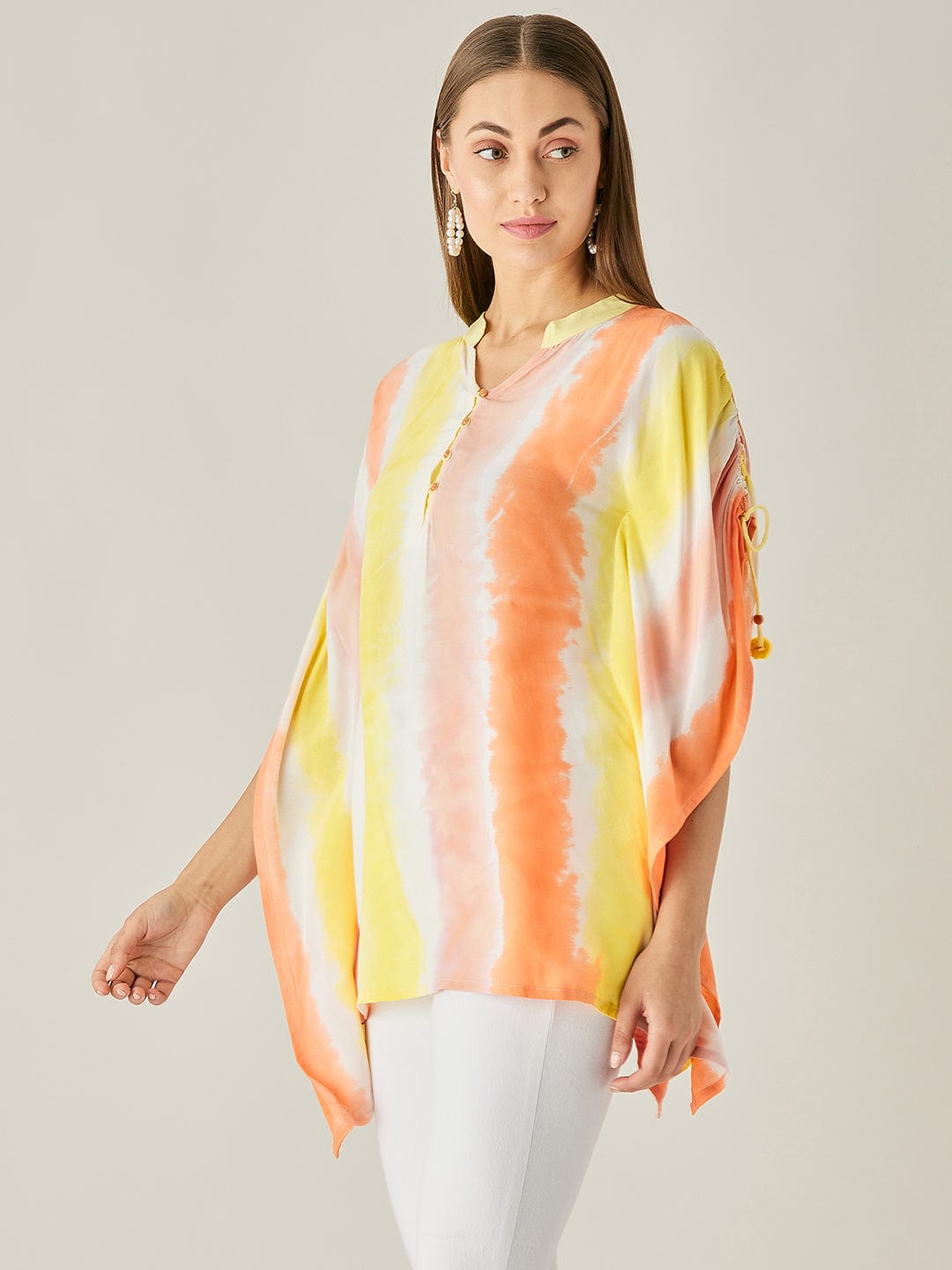 The Kaftan Company Tops Pastel Colorbar Tie Dye Kaftan Top