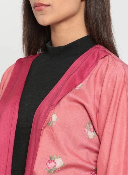 The Kaftan Company Tops Pink And Roses Shrug - (Clearance - Final Sale)