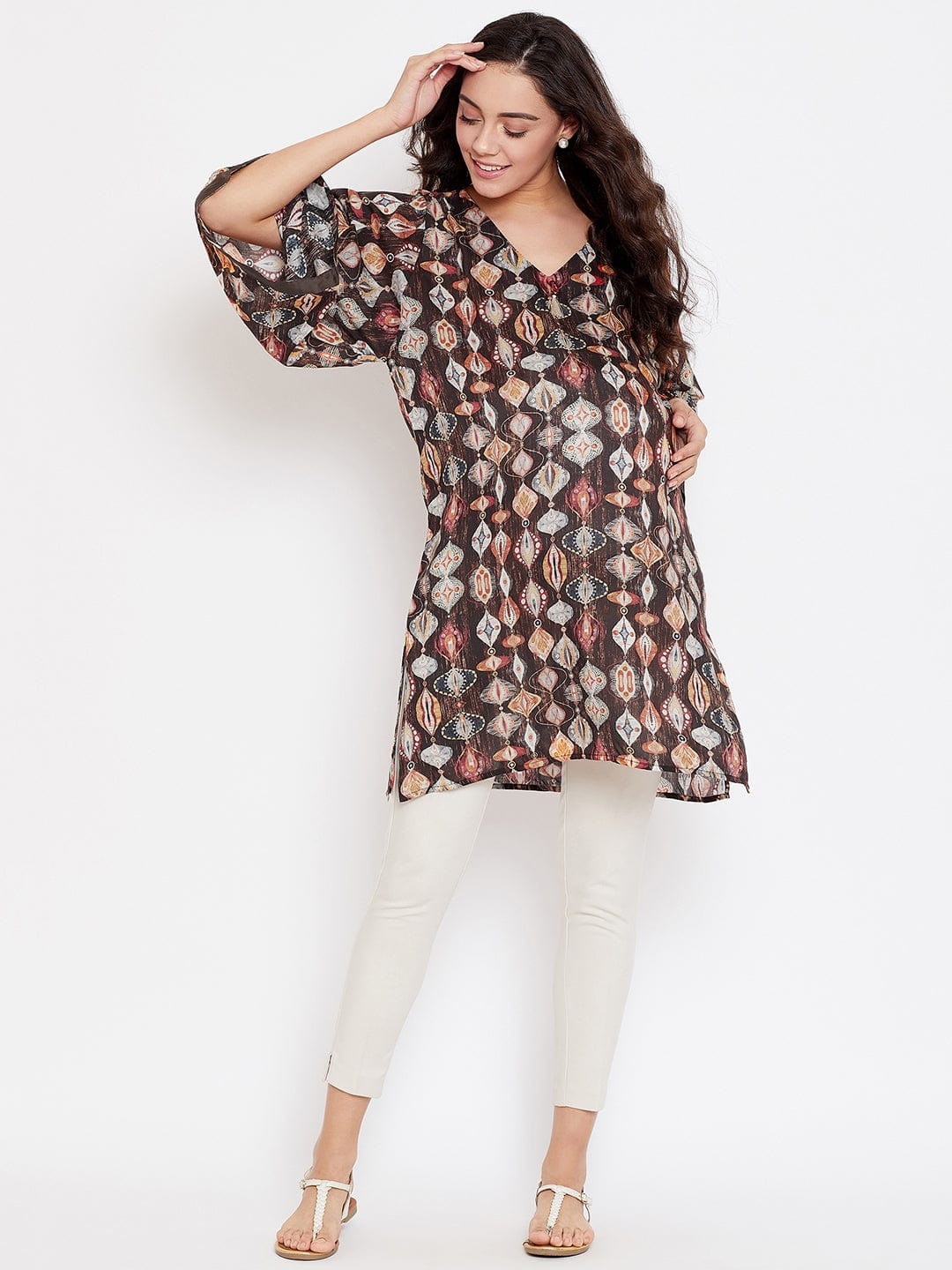 The Kaftan Company Tops Timber Mosaic Maternity Tunic