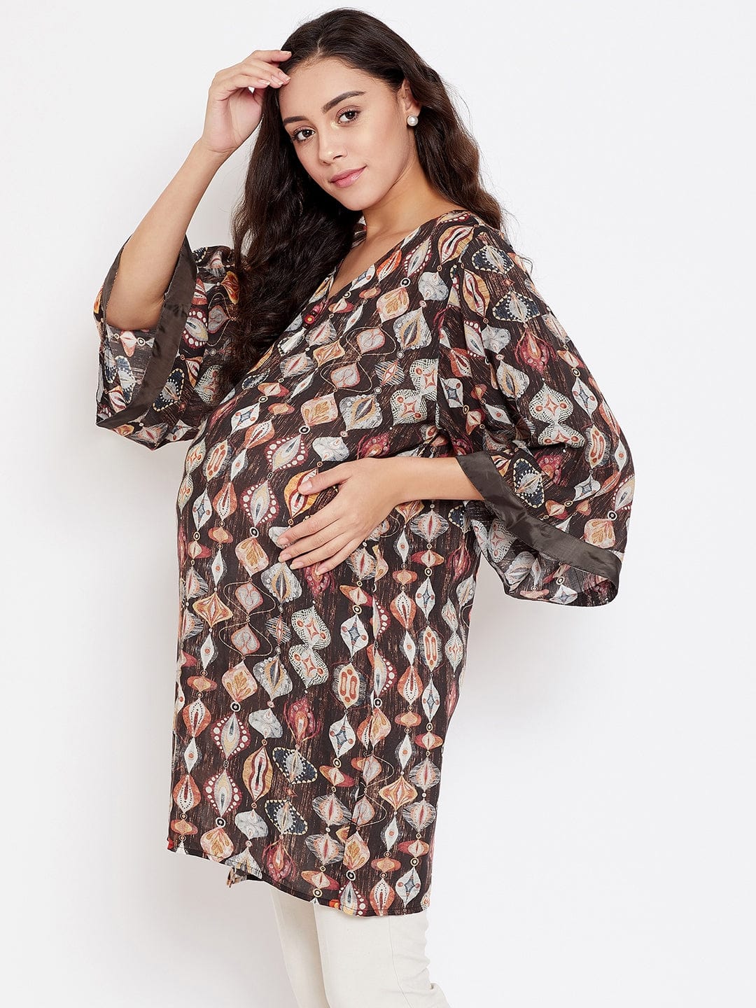 The Kaftan Company Tops Timber Mosaic Maternity Tunic