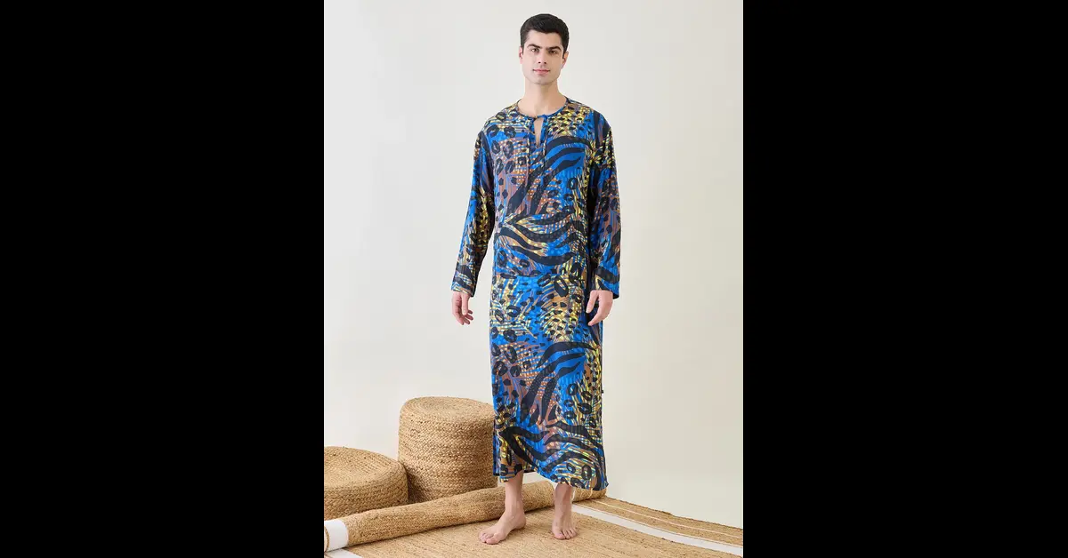 Men Long Nightdress Online - The Kaftan Company