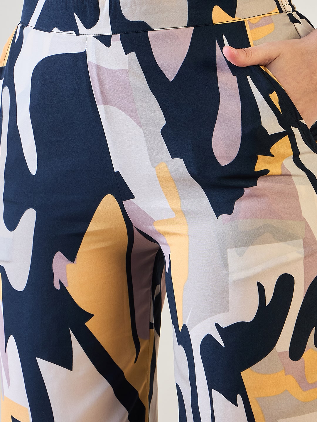 Relaxed fit of the Trendy Crepe Co-ord Set in vibrant colours.