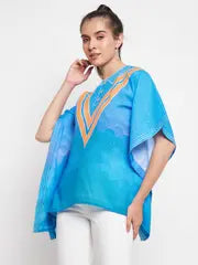 Breathable Cricket Fan Kaftan Top in Polyester Linen Blend