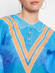 India Cricket Fan Beautiful Kaftan Top For Women