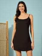 Dobby Georgette Black Dress with Elegant Ruffles - The perfect choice for your next special event.
