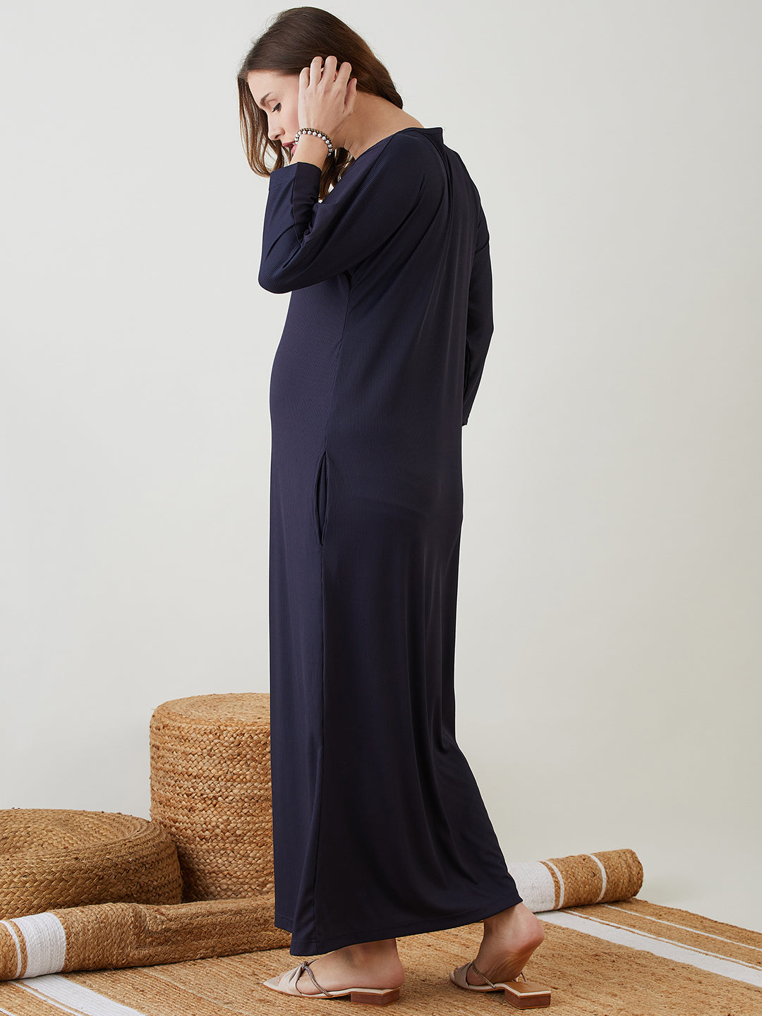 Stylish Maternity Maxi Kaftan Dress for Women