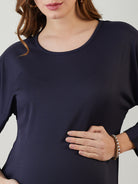 Round Neck Maternity Dress for Women