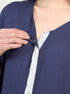 Supersoft maternity navy blue shirt dress for Women