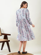 Knee-Length Maternity Dress with Round Neckline for Women